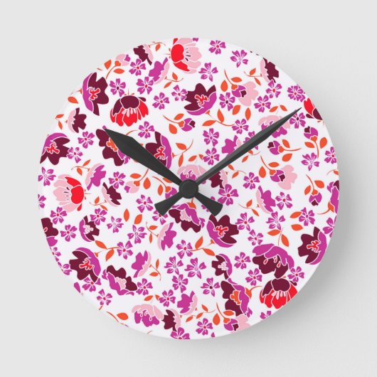 Horloge Ronde Petites fleurs (Recto)