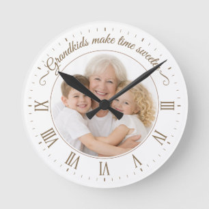 Horloge Ronde Petits-enfants Rendent le Temps Plus Doux Photo Ch