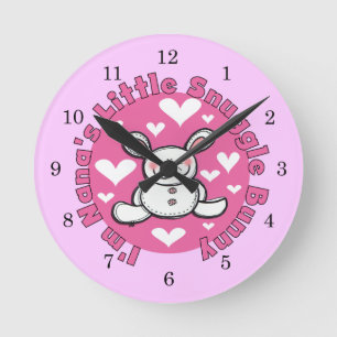 Horloge Ronde Peu de lapin du câlin de Nana