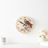 Horloge Ronde Peu hibou Brown (Maison)