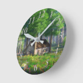 Horloge Ronde Phantastes : L'horloge du chalet forestier (Angle)