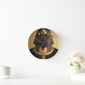 Horloge Ronde Pharaoh Energy — Ancient African King Modern Art  (Maison)
