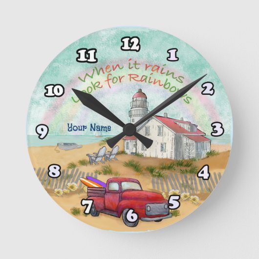 Horloge Ronde Phare de Beach Truck (Recto)