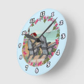 Horloge Ronde Phare de Floral Noon (Angle)
