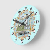 Horloge Ronde Phare d'Oregon Shells (Angle)