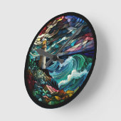 Horloge Ronde Phare en verre tendu (Angle)