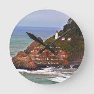 Horloge Ronde Phare Ocean Sea Christian Creationarts