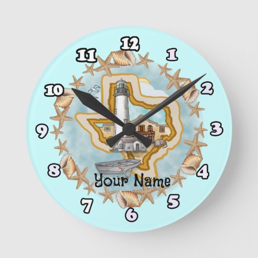 Horloge Ronde Phare Texas Shells (Recto)