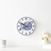 Horloge Ronde PHLEBOTOMISTE Fun Blue LOGO (Maison)