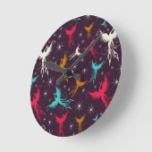 Horloge Ronde Phoenix Birds Figure Pattern (Angle)