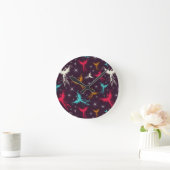 Horloge Ronde Phoenix Birds Figure Pattern (Maison)