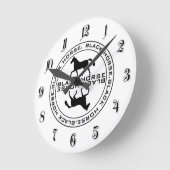 Horloge Ronde phoque à cheval noir (Angle)