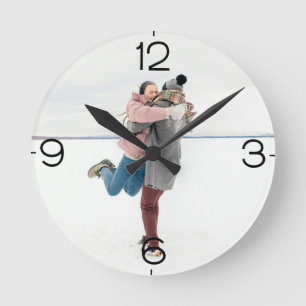 Horloge Ronde Photo Add Your Own Personalized Acrylic Wall Clock