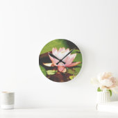 Horloge Ronde Photo Blue Dragonfly rose fleurs Lac Arrowhead (Maison)