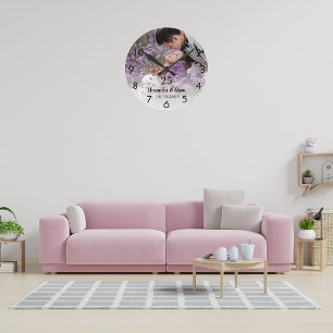 Horloge Ronde Photo d'anniversaire de mariage