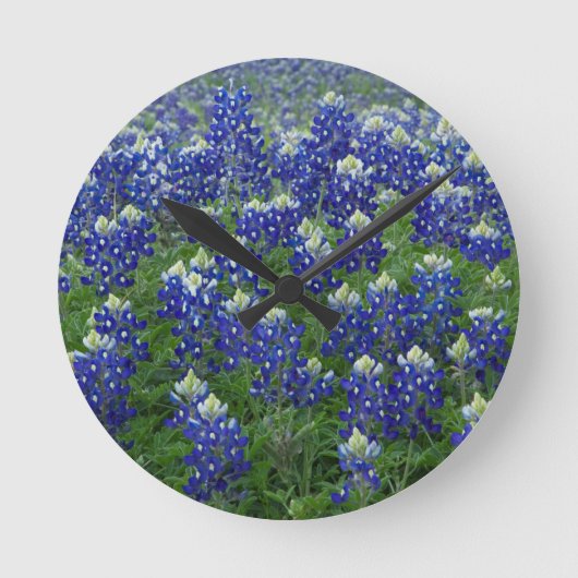 Horloge Ronde Photo de champ de Bluebonnets de Texas (Recto)