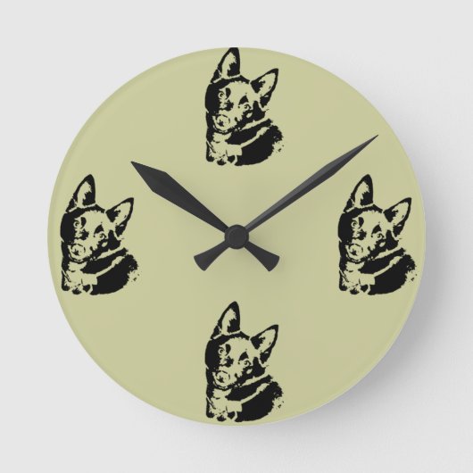 Horloge Ronde Photo de Chien Schipperke (Recto)