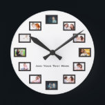Horloge Ronde Photo de Create Custom<br><div class="desc">Personalize this clock with your own photographito make a unique round wall clock for yourself or a mémorable gift for somebody you love. Fun vend idea for a birthday, wedding, anniversary, graduation, réunion ou Christmas. Donc, vous pouvez avoir un easily add your text Click on the "Customize It" button to...</div>