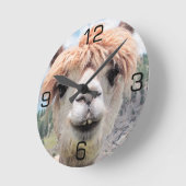 Horloge Ronde Photo de Cute Smiling Alpaca (Angle)
