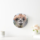 Horloge Ronde Photo de Cute Smiling Alpaca (Maison)
