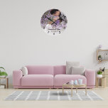 Horloge Ronde photo de l'anniversaire du mariage<br><div class="desc">Personnalisez et ajoutez votre photo,  les années de mariage,  les noms et la date. Avec une couverture blanche. Texte noir.</div>