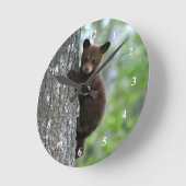 Horloge Ronde Photo de l'arbre de l'ours Brown (Angle)