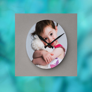 Horloge Ronde Photo de l'enfant, copain, conjoint, maman ou anim