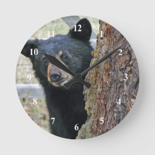 Horloge Ronde Photo de l'ours noir