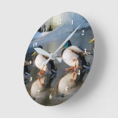 Horloge Ronde Photo de Mallard Ducks (Angle)