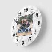 Horloge Ronde Photo de marbre (Angle)