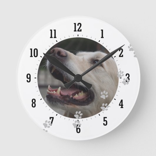 Horloge Ronde Photo Dog | Gray (Recto)