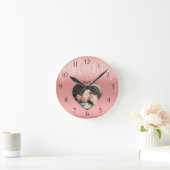 Horloge Ronde Photo en Or Rose (Maison)
