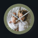 Horloge Ronde Photo personnalisée<br><div class="desc">do-it-yourself Photo personnalisée horloge murale personnalisée de Ricaso - ajoutez votre propre photo et texte</div>