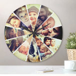 Horloge Ronde Photo personnalisée Fun Filtre lumineux Famille En<br><div class="desc">Créez votre propre horloge murale photo customisée de 12 avec vos images personnalisées rehaussées d'un filtre amusant et lumineux.</div>