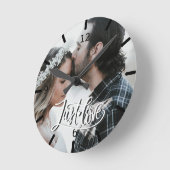 Horloge Ronde Photo personnalisée - Just Love (Angle)