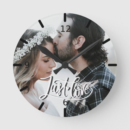 Horloge Ronde Photo personnalisée - Just Love (Recto)