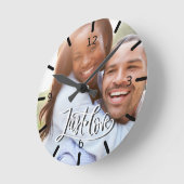 Horloge Ronde Photo personnalisée Just Love (Angle)