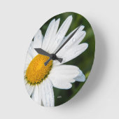Horloge Ronde photo, une margueritte, font vert (Angle)