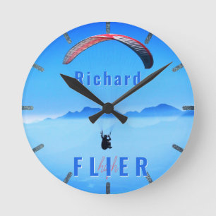 Horloge Ronde Photo volante personnalisée du parapente