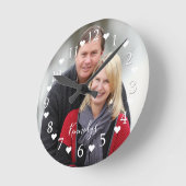 Horloge Ronde Photo Wedding Anniversary (Angle)