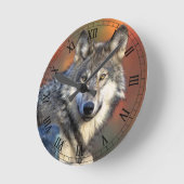 Horloge Ronde Photographie de loup (Angle)