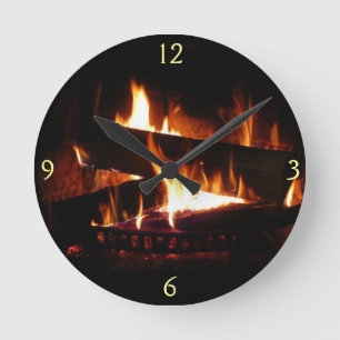Horloge Ronde Photographie de scène hivernale chaleureuse de che