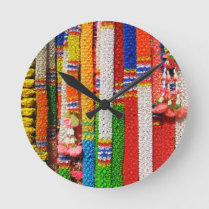 Horloge Ronde Phuang Maalai - Guirlande florale thaïlandaise