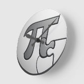 Horloge Ronde Pi Symbol Tee - Minimalist Math Pi Day Design (Angle)