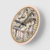 Horloge Ronde Piano Rhythm   (Angle)