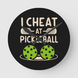 Horloge Ronde Pickleball Drôle