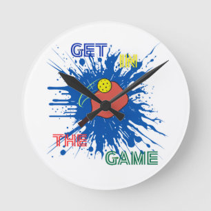 Horloge Ronde Pickleball joueur paddle sport
