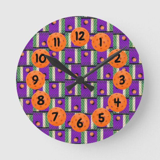 Horloge Ronde Pickleball 'Jusqu'à ce que les lumières des rues s (Recto)