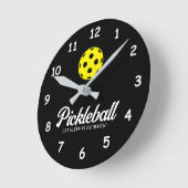 Horloge Ronde Pickleball lover wall clock with funny quota (Angle)