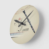 Horloge Ronde Pièce de musique de clarinette (Angle)